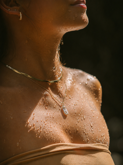 Surfer Girl Stack (layered necklace + huggies)